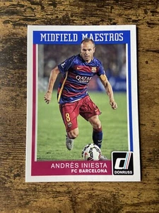 Donruss Soccer 2015 Midfield Maestros Chase Card #4 Andres Iniesta FC Barcelona - Picture 1 of 2