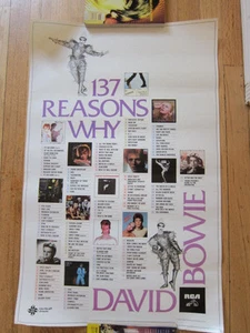 Póster promocional vintage de David Bowie 137 Reasons Why - Imagen 1 de 1
