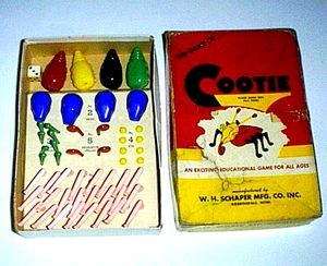 Vintage 1949 W H Schaper Co USA COOTIE Spiel KOMPLETT mit Box und Anleitung - Bild 1 von 4