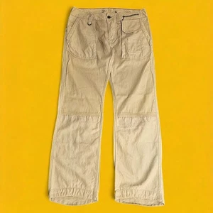Vintage Diesel Safari Chino Pants Mens 32x31 Tan Cotton / Linen Utility Military - Picture 1 of 11