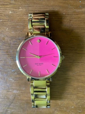 Kate Spade New York Live Colorfully Woman's Pink Face/Gold Tone Band Watch - Image 1 of 4