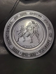 Vintage York Metalcrafters Pewter Bicentennial Collector Plate Patriotic Decor - Picture 1 of 6