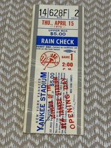1976 New York Yankees Ticket Thurman Munson Catfish Hunter THUR APRIL 15TH🔥🔥 - Picture 1 of 5