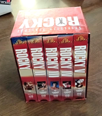 Sylvester Stallone Rocky 1-5 VHS Box Set Play Perfect - Image 1 of 4