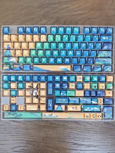 Crane Theme Keycap Set - 144 pieces Blue and Green - Picture 1 of 5