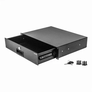 Gabinete de almacenamiento con bloqueo de servidor DJ audio profesional cajón de bloqueo de 2U montaje en rack de 19" - Imagen 1 de 4