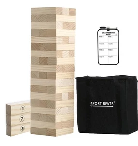 Outdoor Games Large Tower Game 54 Blocks Stacking Game Includes Carry Bag - Picture 1 of 7