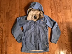 The North Face Jacket Girls Large Blue Rain Coat HyVent Hood Zip Up Waterproof - Picture 1 of 12