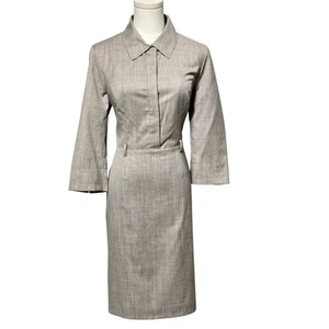 Pendleton Dress Womens 10 Petite Gray Wool Blend Lined Career Sheath Office - Picture 1 of 18