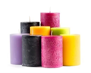 Kerze mit Schimmer 10cm und 15cm div Farben Tischkerze Stumpenkerze Glitter Deko - Bild 1 von 20