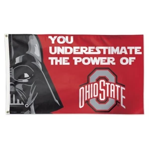 OHIO STATE BUCKEYES DARTH VADER STAR WARS 3'X5' DELUXE FLAG NEW WINCRAFT 👀 - Picture 1 of 1