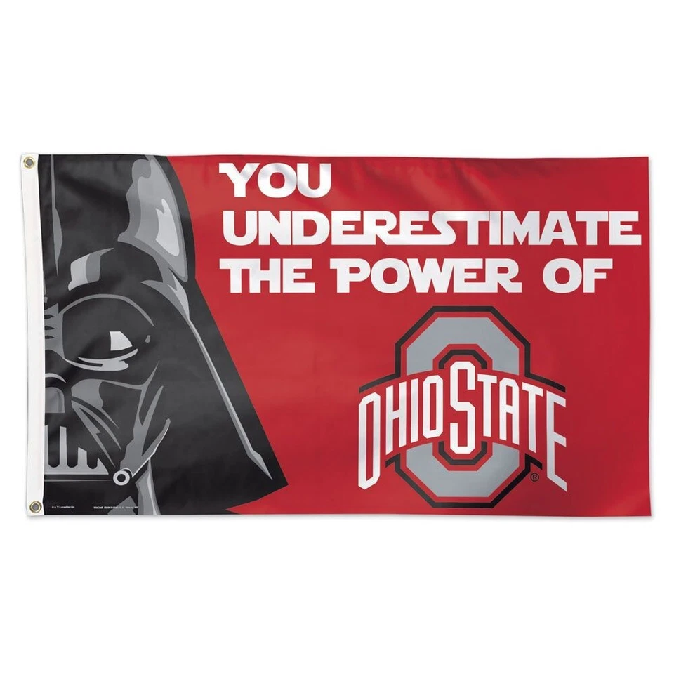 OHIO STATE BUCKEYES DARTH VADER STAR WARS 3'X5' DELUXE FLAG NEW WINCRAFT 👀 - Image 1 of 1