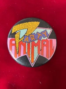 Party Tier Pinback Button 80er Animal Print gepunktet bunt Gibson Karten D - Bild 1 von 2