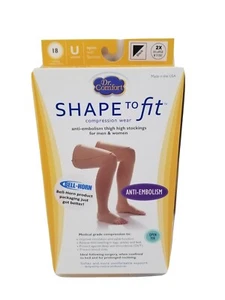 Dr Comfort Shape to Fit Compression Thigh High Stockings Anti-Embolism 2XL Black - Picture 1 of 7