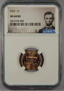 2022 NGC MS68 RD Lincoln Shield Cent Penny - Picture 1 of 3