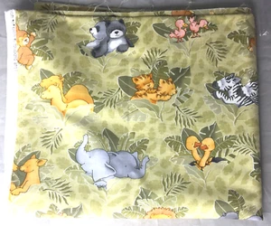 Cathy Heck Baumwollstoff Baby Dschungel Tier Paare 44" 2 Yards Neu - Bild 1 von 2