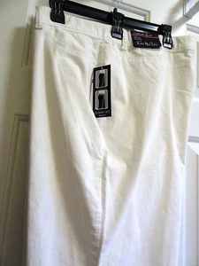 KIM ROGERS LADIES SIZE 18 COMFORT WAIST PANTS-IVORY-NWT-STRETCH FABRIC-CLASSIC - Picture 1 of 7