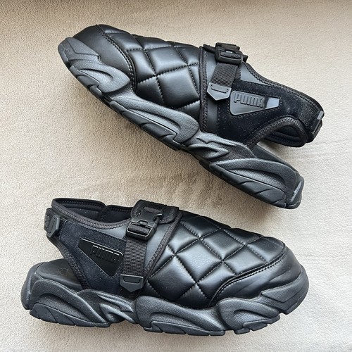 PUMA Pleasures sandali neri trapuntati puffy uomo 11 comodi casual 396202 01