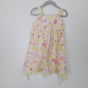Jona Michelle Girls Sundress Size 4T Yellow Floral Sleeveless Ruffle Hem Strappy - Picture 1 of 9