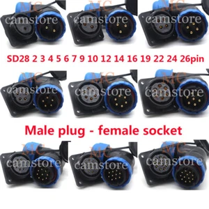 SD28 2-26 pin Panel Mount IP67 Waterproof Plug & Socket industry cable Connector - Picture 1 of 27