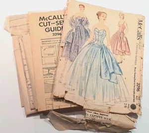 Vintage 1950s Mccall's evening dress and stole sewing pattern B36 W30 - Picture 1 of 4