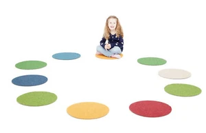 Sitzpad Spielteppich rund Kinderteppich Spielmatte Sitzteppich Teppich bunt Kind - Bild 1 von 3