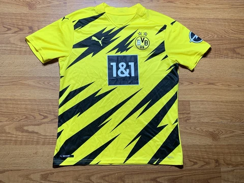 2020-2021 Borussia Dortmund Home Football Shirt  BVB Jersey PUMA Sz LARGE SEE Cover