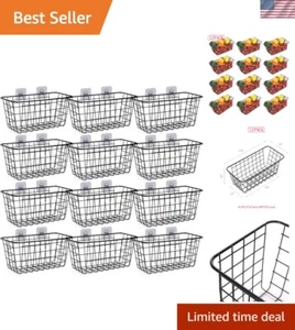 Confezione 12 Cestini Portaoggetti Filo Casa Metallo Contenitori Da Parete Organizza... - Foto 1 di 9