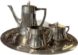 WMF Antique 4 Piece Silver Plated Coffee Set c. 1903-1910 Art Deco Styling - Picture 1 of 20