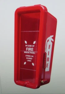 ✅🔥🧯(ONE) NEW 5lb FIRE EXTINGUISHER CABINET WITH PLEXI GLASS, LOCK & HAMMER - Picture 1 of 5