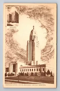 Lincoln NE-Nebraska, Nebraska State Capitol Building, antica cartolina d'epoca - Foto 1 di 2