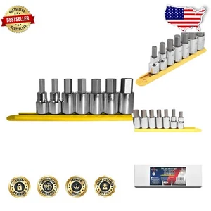 7-Piece SAE Hex Socket Set in Chrome Plated Finish for Durable Performance - Bild 1 von 8