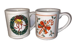 Vintage Weihnachtstasse Zuckerstange gelb rot 2Z - Bild 1 von 9