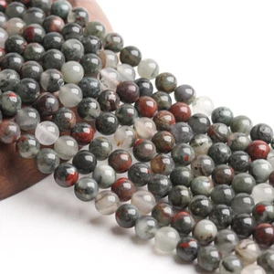 Wholesale 10 Strands 8mm Natural African Blood Stone Round Spacer Loose Beads GQ - Picture 1 of 11