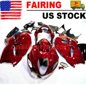 US Red Forged Carbon Fiber Fairing Kit For Suzuki Hayabusa GSXR 1300 1999-2007 - Picture 1 of 2