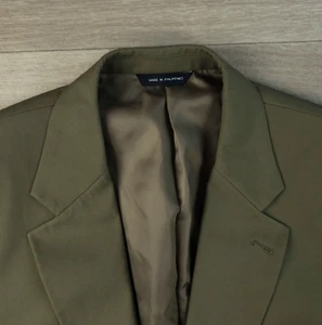 Brooks Brothers Blazer Men's 45L Green Cotton Blend 2 Btn Single Vented Poplin - Picture 1 of 17