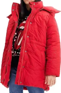 Desigual Girl's Heart Flower Woven Jacket Padded Button Coat (Sz 11/12) NWT - Picture 1 of 7