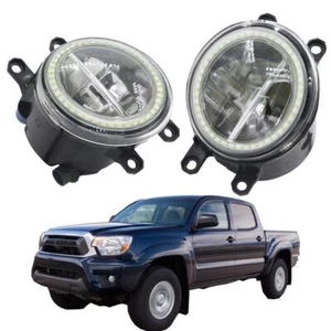 LED Fog Light + Angel Eye Rings Daytime Running Lights DRL Fit For Toyota Tacoma - Picture 1 of 9