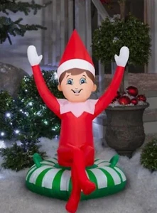 The Elf on the Shelf Snow Much Fun Christmas Inflatable Yard Decor Airblown, 36" - Picture 1 of 3