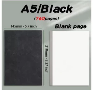 Super Thick Notebook (760pages) A5 Creativity Stationery Blank Notepads Pu cover - Picture 1 of 10