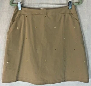Tail Skort Skirt 4 New $90 Tan Poly Spandex Back Zip Inner Shorts Pockets      - Picture 1 of 8