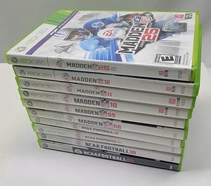 Lot Xbox 360 Games NFL Madden 08, 09, 10, 11, 16, 25 & NCAA 07, 10, 11, 12 - Picture 1 of 6