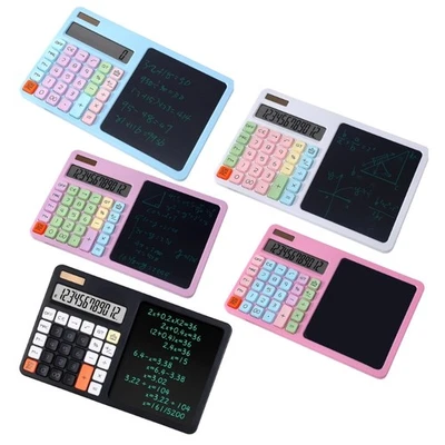 12 Digit Solar Calculator Calculator LCD Screen Writing Pad Basic Calculator - Image 1 of 4