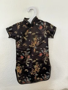 Chinese Traditional Dress Black And Gold Size 4 Kids - Picture 1 of 4