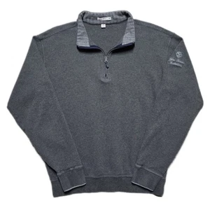 Peter Millar 1/4 Zip Pullover Gene Sarazen Invitational Cotton Mens Medium Gray - Picture 1 of 13