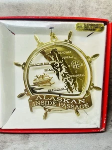 Nation's Treasures Alaska Inside Passage Cruise Ornamento Genuino Oro 24K Latón - Imagen 1 de 1