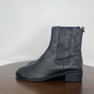 Michael Kors Botines Para Mujer 6.5M Negro Cuero Botines Chelsea Pull Up Moto - Imagen 1 de 21