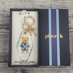 Bolso de Oso de Peluche Piper K Dije Llavero Tono Dorado Lindo NUEVO En Caja a Cuadros - Imagen 1 de 2