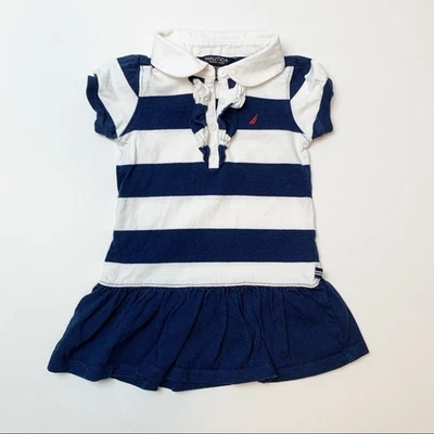 Nautica Vestido Polo Rayas Azul y Blanco Niños Talla 18 Meses Foto 1 de 4