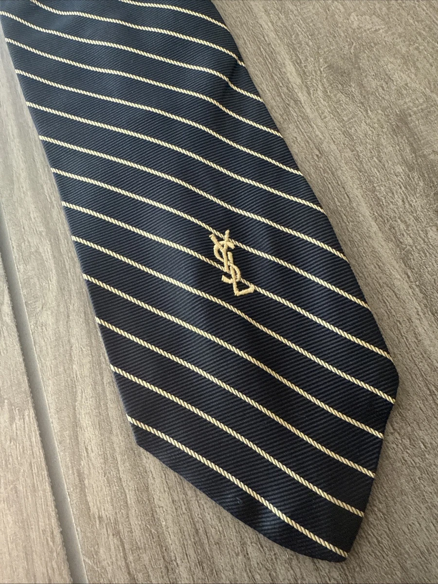 小物 saintlaurent tie CASSANDRE narrow tie in silk jacquard in Black | Saint Laurent